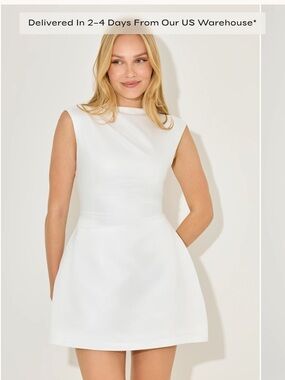 Odd Muse The Ultimate Muse Satin Straight Neck Mini Dress